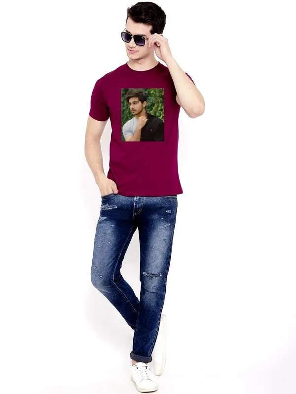Maroon_Personalized_Round_Neck_Regular_Fit_Premium_Cotton_Unisex_T-Shirt