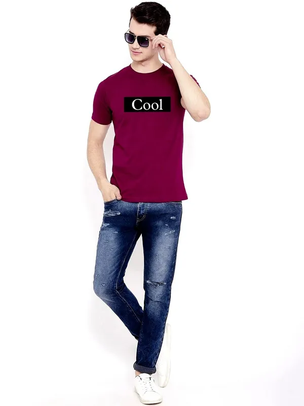 Maroon_Personalized_Round_Neck_Regular_Fit_Premium_Cotton_Unisex_T-Shirt