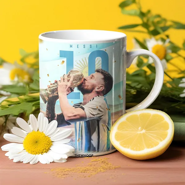 Combo_Pack_Of_2_White_Printed_Lionel_Messi_Ceramic_Coffee_Mug_(350Ml)_With_Wooden_Key-Chain_Combo_Gift_For_Lionel_Messi_Fans_&_Football_Lovers_(Messi-Trophy)