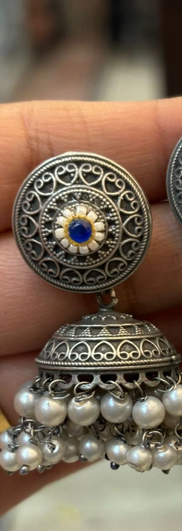 Silver_Oxidised_Traditional_Jhumka_For_Women