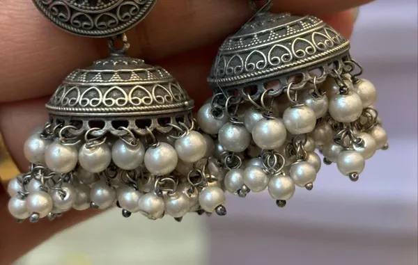 Silver_Oxidised_Traditional_Jhumka_For_Women