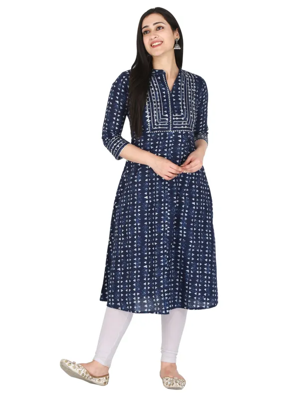 Indigo_Print_Pure_Cotton_A-Line_Kurta