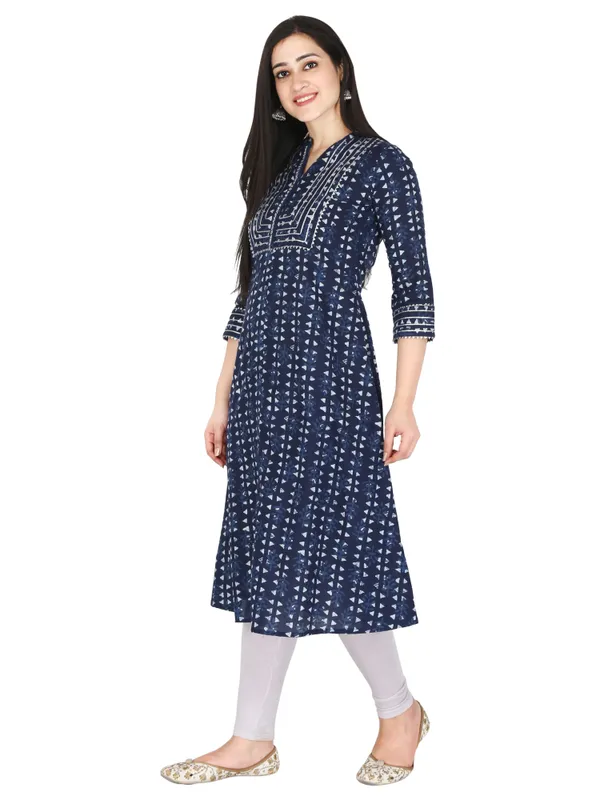 Indigo_Print_Pure_Cotton_A-Line_Kurta