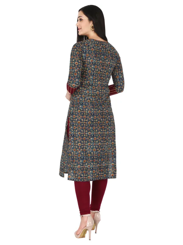 Blue_Ajrak_Printed_Pure_Cotton_Straight_Kurta