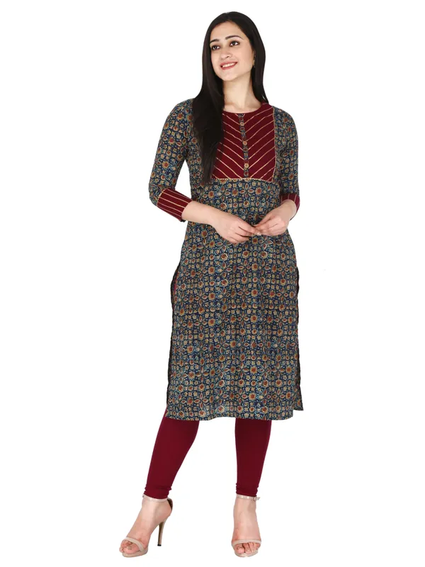 Blue_Ajrak_Printed_Pure_Cotton_Straight_Kurta