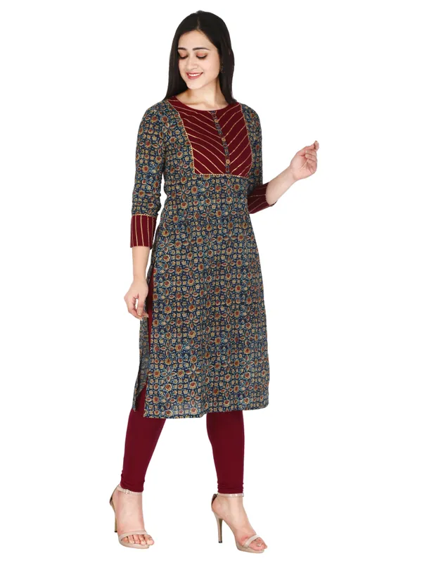 Blue_Ajrak_Printed_Pure_Cotton_Straight_Kurta