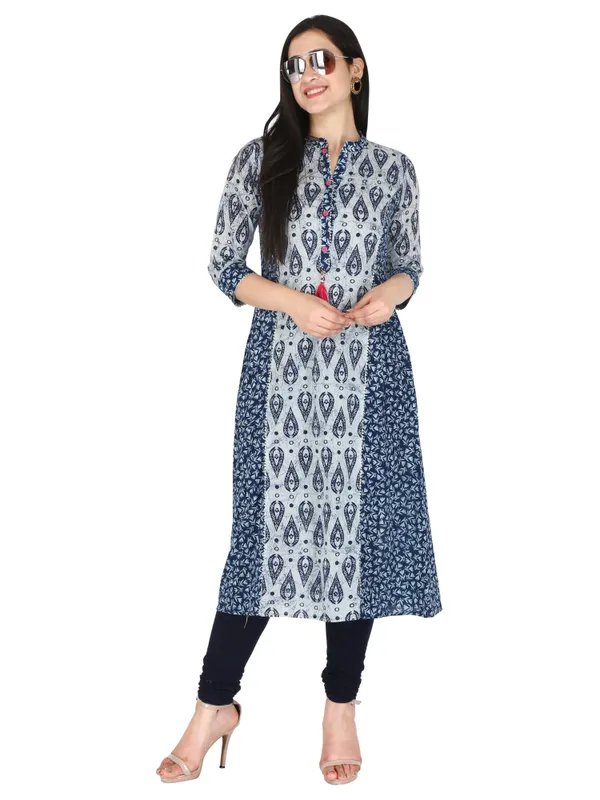 Blue_Ethnic_Motif_Printed_Pure_Cotton_A-Line_Kurta