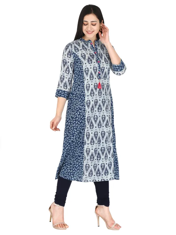 Blue_Ethnic_Motif_Printed_Pure_Cotton_A-Line_Kurta