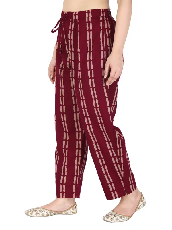 Maroon_Printed_Pure_Cotton_Pant