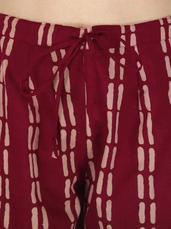 Maroon_Printed_Pure_Cotton_Pant