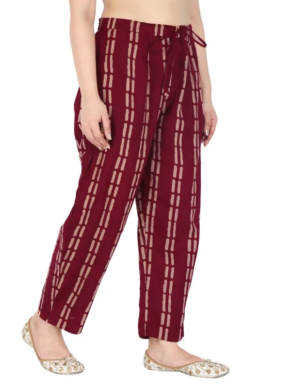 Maroon_Printed_Pure_Cotton_Pant