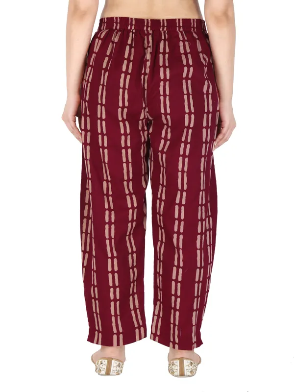 Maroon_Printed_Pure_Cotton_Pant