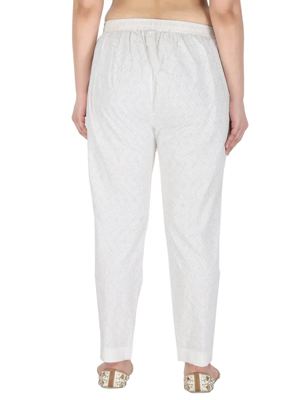 White_Self_Printed_Pure_Cotton_Pant