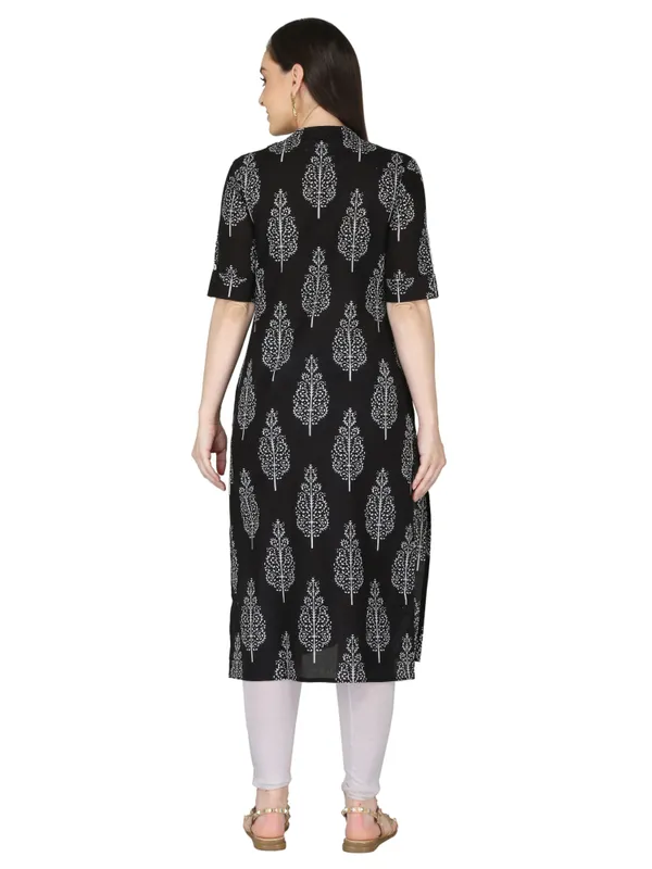 Black_Motif_Print_Pure_Cotton_Straight_Kurta