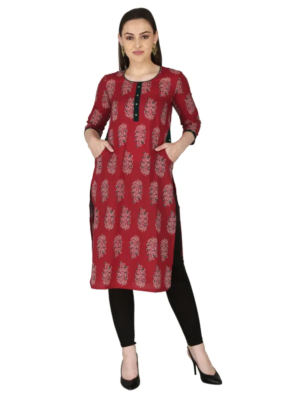 Red_Motif_Printed_Pure_Cotton_Straight_Kurta