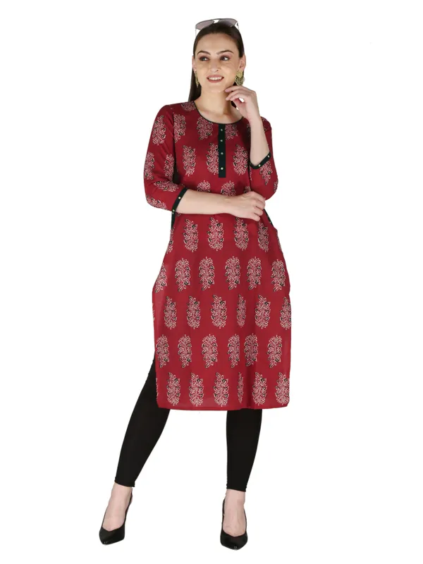 Red_Motif_Printed_Pure_Cotton_Straight_Kurta