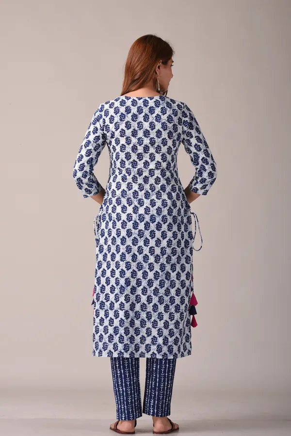 Blue_Paseley_Printed_Pure_Cotton_Straight_Kurta