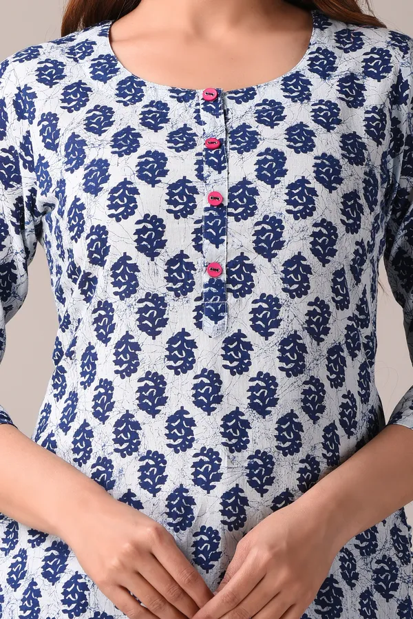 Blue_Paseley_Printed_Pure_Cotton_Straight_Kurta
