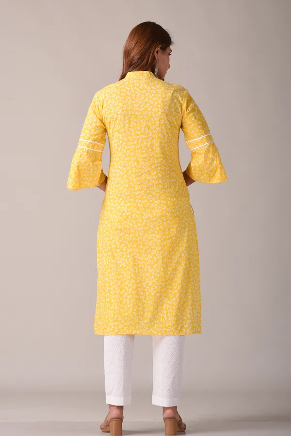 Yellow_Kurti_Floral_Printed_Straight_Kurta
