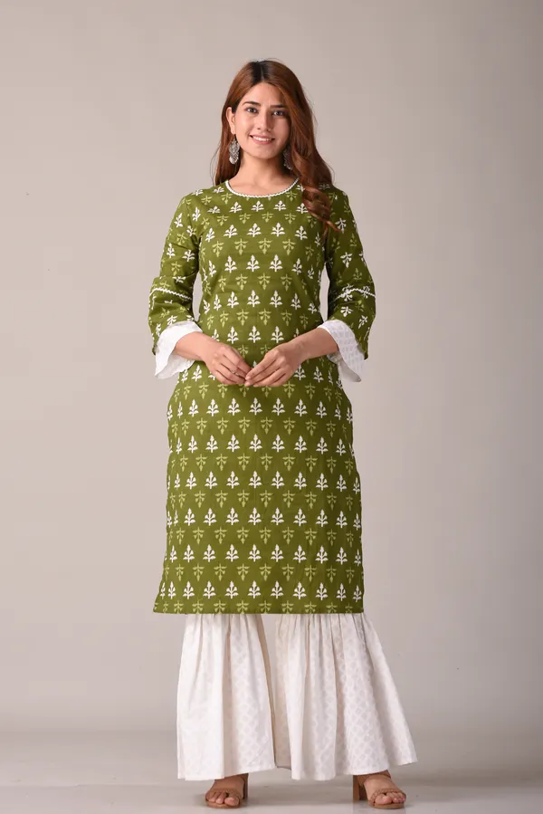 Green_Pure_Cotton_Ethnic_Motif_Jaipuri_Printed_Green_and_White_Kurta,_Sharara_And_Dupatta_Set
