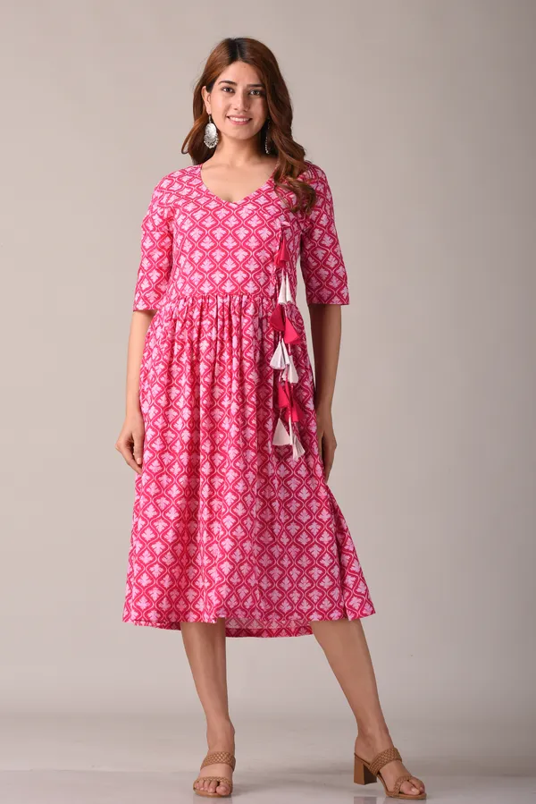 Pink_Abstract_Printed_Pure_Cotton_Midi_Dress