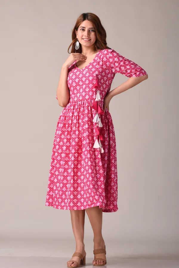 Pink_Abstract_Printed_Pure_Cotton_Midi_Dress