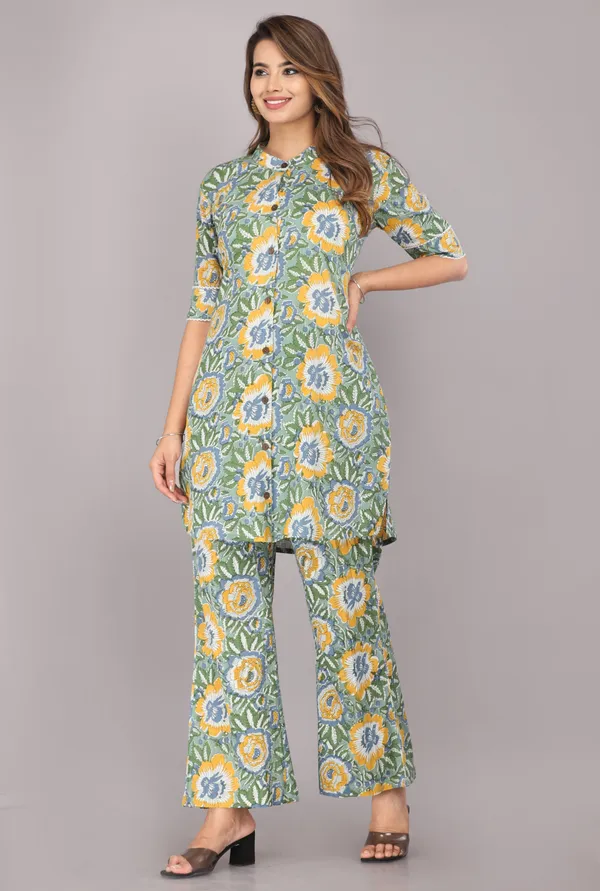 Green_Floral_Printed_Pure_Cotton_Co-ord_Set