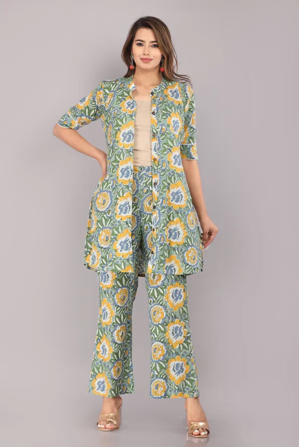 Green_Floral_Printed_Pure_Cotton_Co-ord_Set