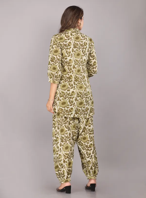 Olive_Floral_Printed_Pure_Cotton_Co-ord_Set