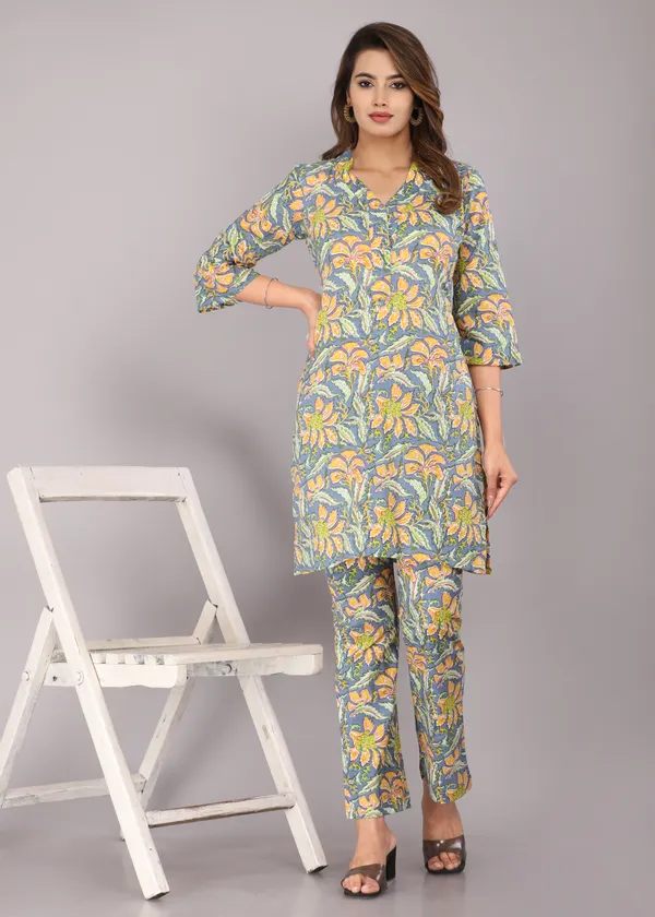 Grey_Floral_Printed_Pure_Cotton_Co-ord_Set