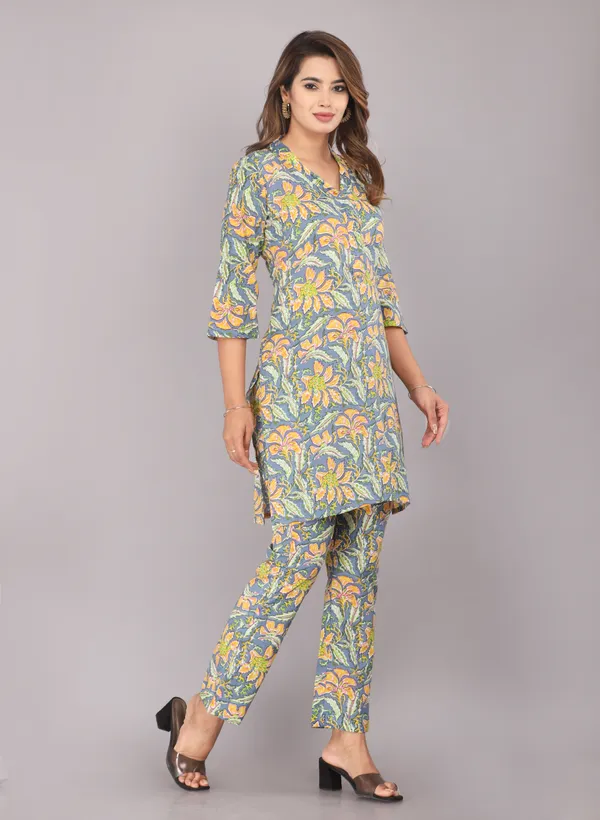 Grey_Floral_Printed_Pure_Cotton_Co-ord_Set
