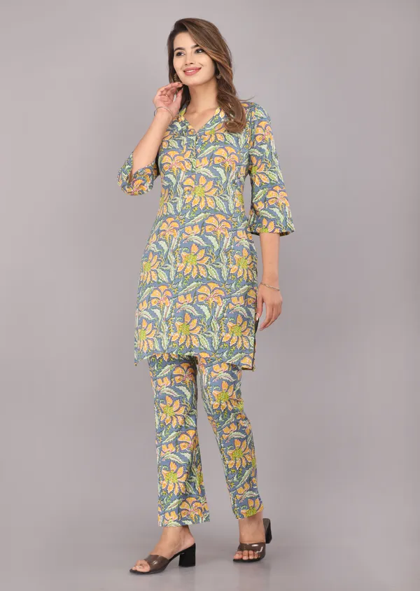 Grey_Floral_Printed_Pure_Cotton_Co-ord_Set