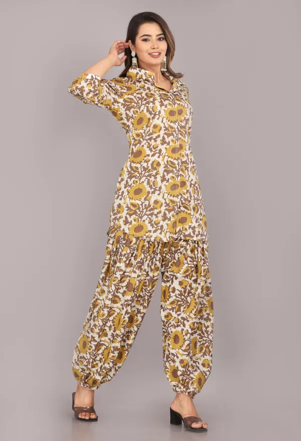 Mustard_Floral_Printed_Pure_Cotton_Co-ord_Set