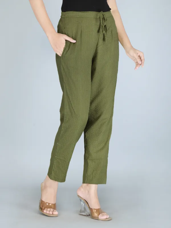 Olive_Color_Pure_Cotton_Kantha_Dobby_Dyed_Pants