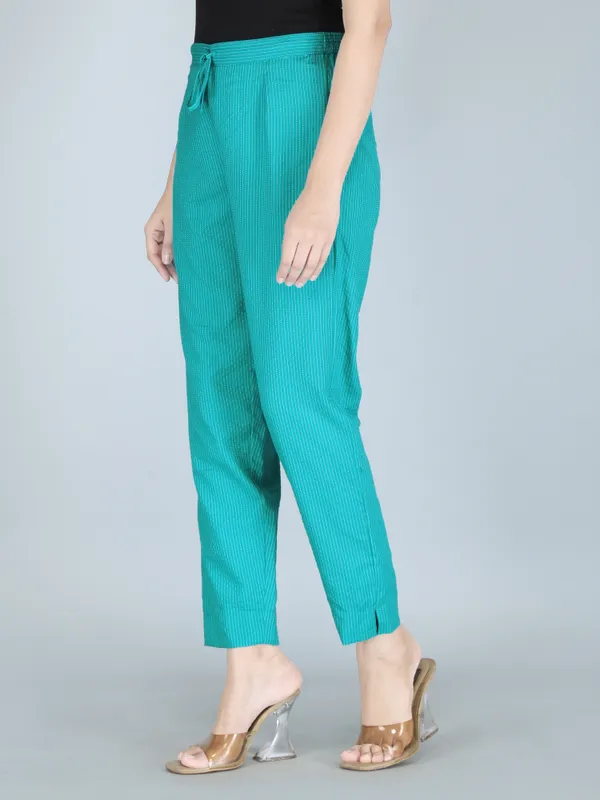 Turquoise_Color_Pure_Cotton_Kantha_Dobby_Dyed_Pants