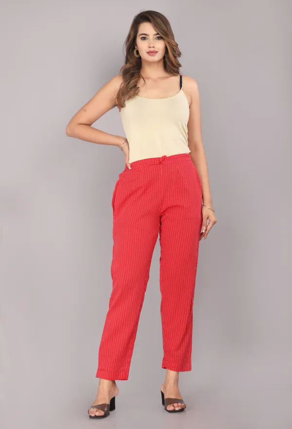 Red_Color_Pure_Cotton_Kantha_Dobby_Dyed_Pants