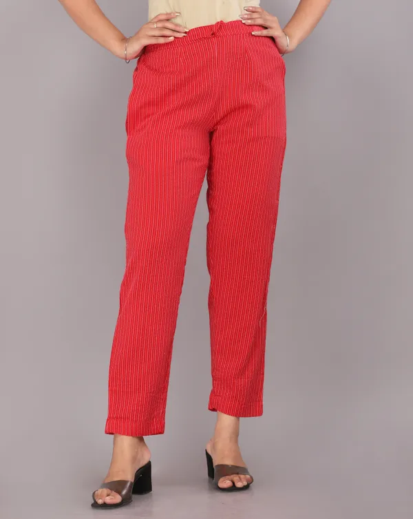Red_Color_Pure_Cotton_Kantha_Dobby_Dyed_Pants