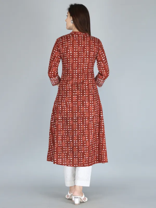 Rust_Print_Pure_Cotton_A-Line_Kurta