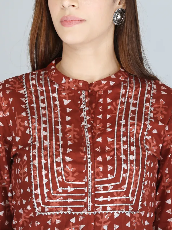 Rust_Print_Pure_Cotton_A-Line_Kurta