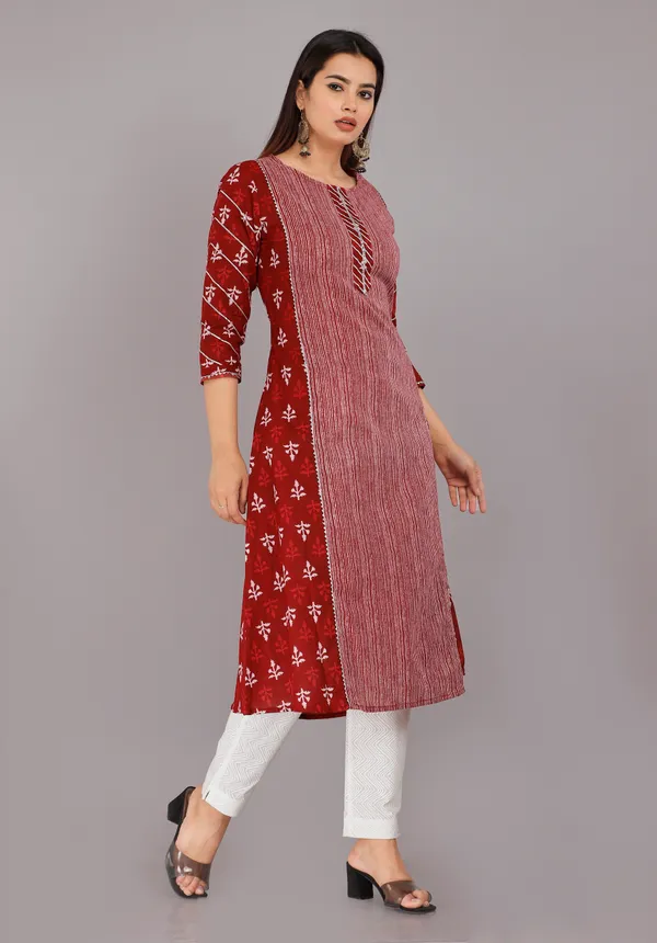 Red_Ethnic_Motif_Printed_Pure_Cotton_A-Line_Kurta