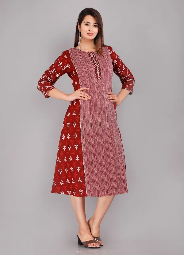 Red_Ethnic_Motif_Printed_Pure_Cotton_A-Line_Kurta