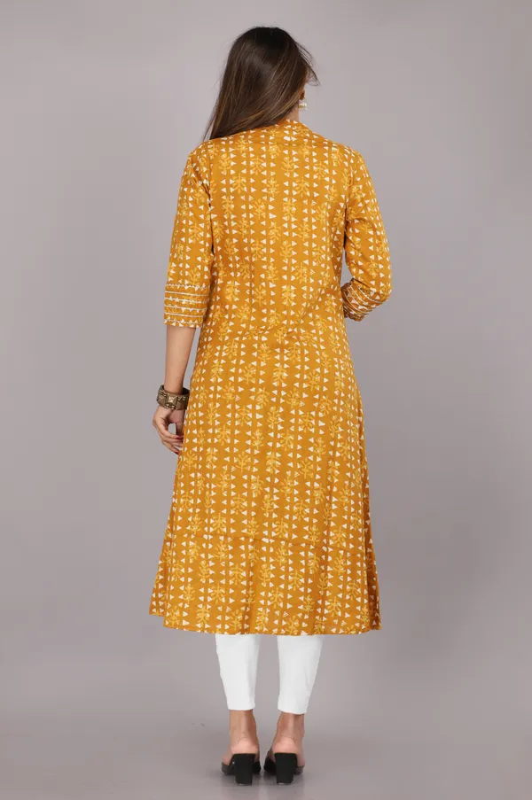 Mustard_Print_Pure_Cotton_A-Line_Kurta