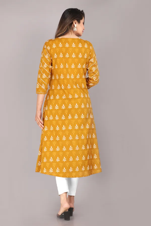 Mustard_Ethnic_Motif_Printed_Pure_Cotton_A-Line_Kurta