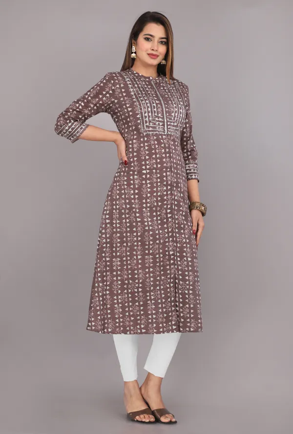Kashish_Brown_Print_Pure_Cotton_A-Line_Kurta