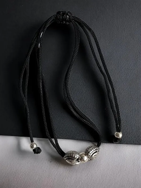 Silver_925_Oxidized__Cottan_Thread_Anklet_With_Ball_For_Girls_And_Women_Nazarbattu/Nazaiya_Anklet_(Style2)