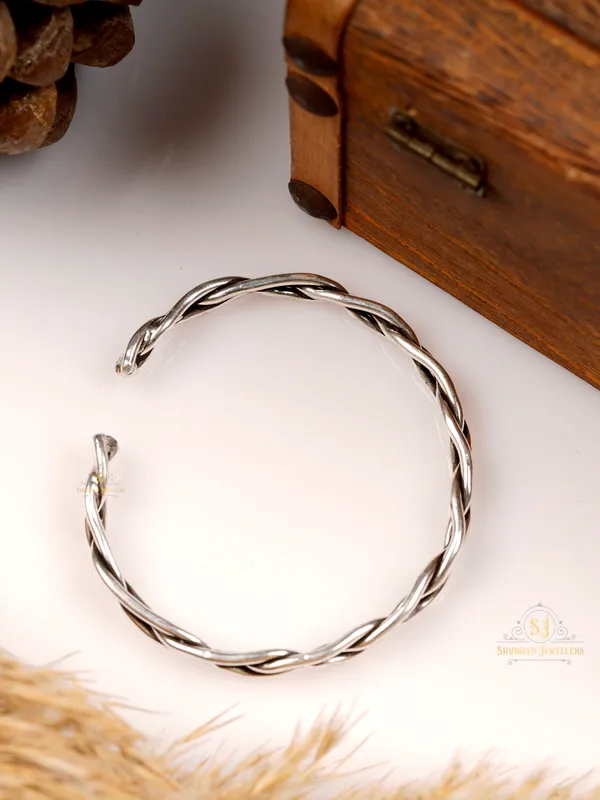 Silver_925_Pure_Chandi_Oxidized_Tribal_Thai_Viking_Kada_For_Men(Torque_Cuff_Kada_Men'S_Bracelet)
