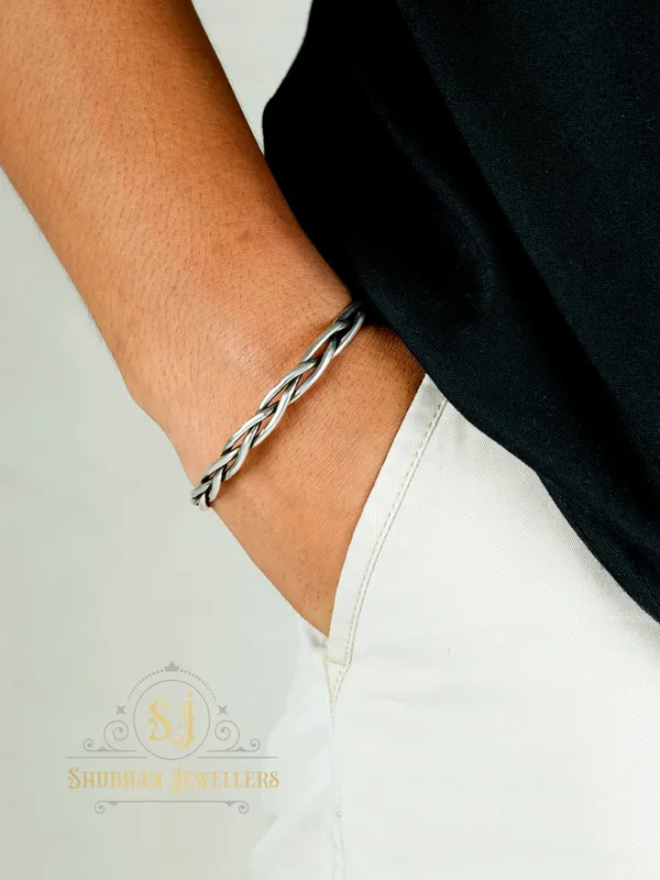 Silver_925_Pure_Chandi_Oxidized_Tribal_Thai_Viking_Kada_For_Men(Torque_Cuff_Kada_Men'S_Bracelet)