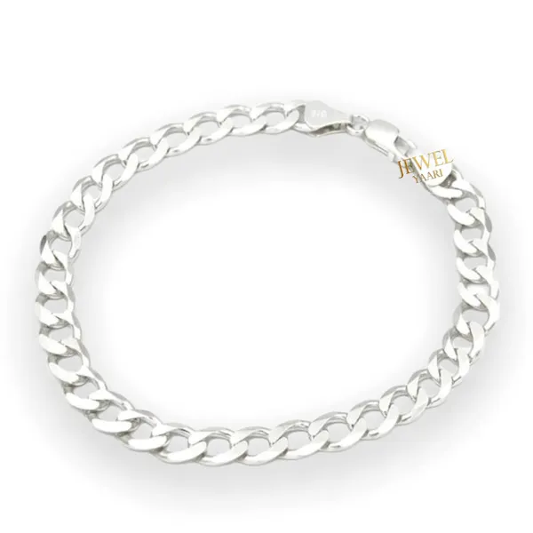 Silver_Pure_925_Sterling_Italian_Curb_Bracelet_For_Men_Womens,_Girls,_And_Boys_8.5_Inches(10_Gm)
