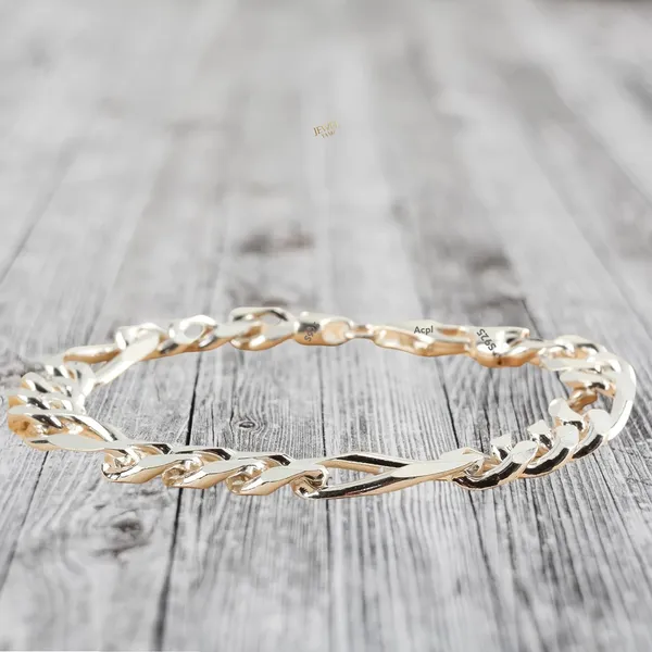Silver_Pure_925_Sterling_Italian_Sachin_Figaro_Bracelet_For_Men_Womens,_Girls,_And_Boys_8.5_Inches(18.5_Gm)_Mens_Bracelets