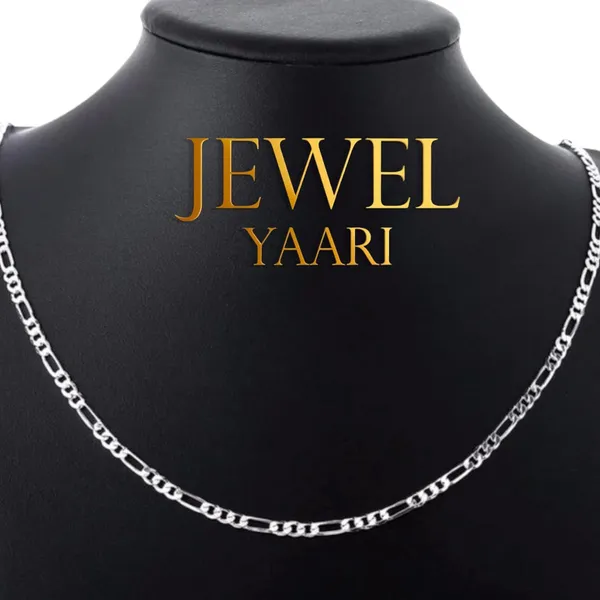 Silver_Pure_925_Sterling_Italian_Sachin_Figaro_Chain_Necklace_Acpl_For_Men_20_Inches(20_Gm)